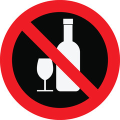 Wall Mural - no alcohol sign icon vector