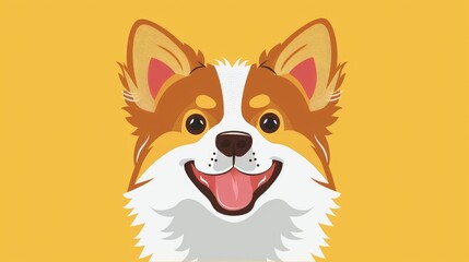 Sticker - 2d illustration of a cheerful dog icon exuding cuteness Embracing the essence of the animal world in a design concept