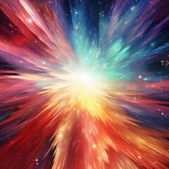 Poster - Explosion of colorful light and energy.