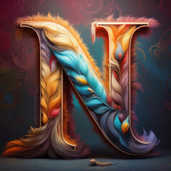 Wall Mural - Uppercase letter N of the alphabet
