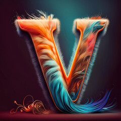 Wall Mural - Uppercase letter V of the alphabet
