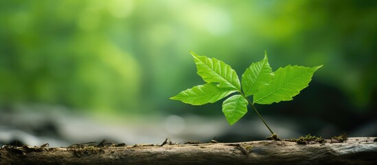 Aufkleber - green leaf beautiful in the forest. Creative banner. Copyspace image
