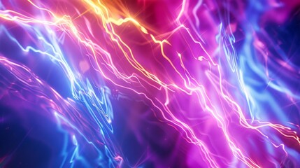 Aufkleber - A vibrant, electric abstract background with neon colors and light streaks.