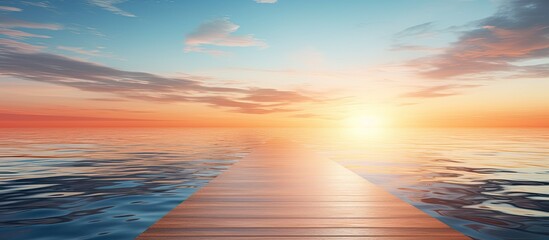 Poster - Sunrise and reflection on the sea. Creative banner. Copyspace image