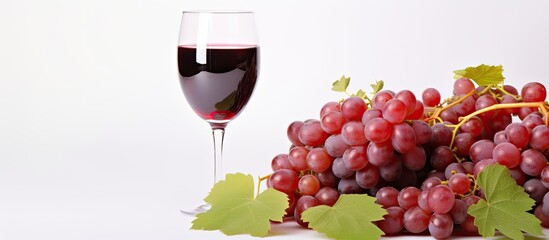 Aufkleber - Red grape juice in glass isolated on white background. Creative banner. Copyspace image