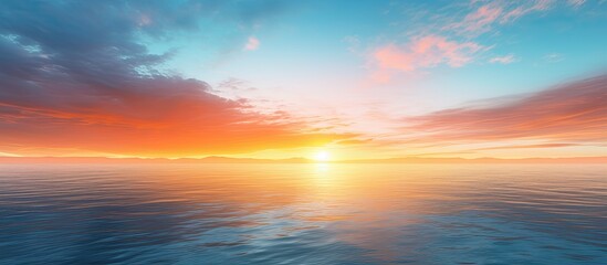 Poster - Sunset over the beautiful sea. Creative banner. Copyspace image