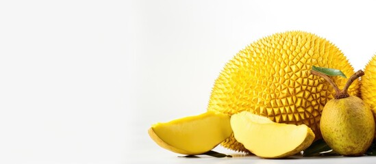 Wall Mural - Jackfruit isolated on white background. Creative banner. Copyspace image
