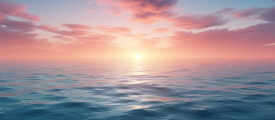 Poster - Sunrise on the ocean peaceful moment. Creative banner. Copyspace image