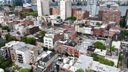 Canvas Print - Aerial of Hoboken New Jersey NYC skyline 