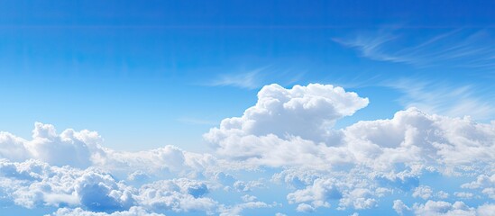 Naklejka na meble White cloudy blue sky. Creative banner. Copyspace image