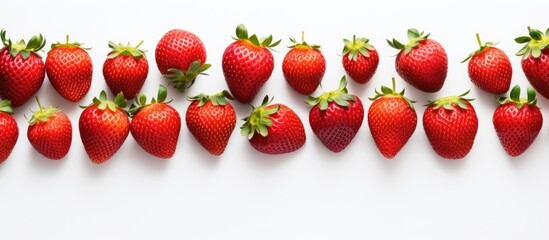 Poster - Strawberry berries white background. Creative banner. Copyspace image