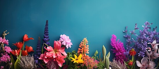 Wall Mural - Colourful flower plants on sale. Creative banner. Copyspace image