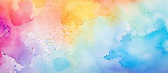 Poster - abstract watercolor kids paint beautiful colorful art background. Creative banner. Copyspace image