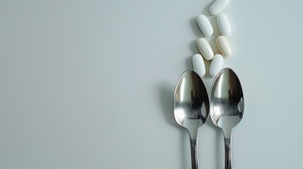 Wall Mural - Tablets on a silverware on a plain white backdrop