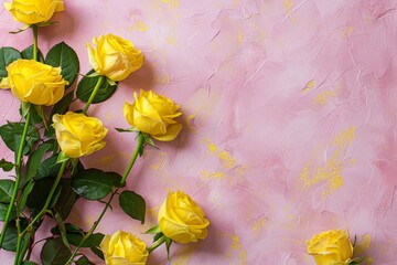 Poster - Romantic Background with Yellow Roses