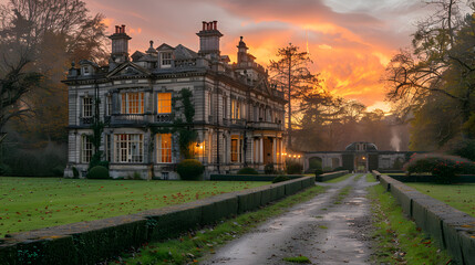 Canvas Print - old castle in the evening