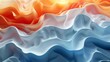 © familymedia - This image presents a dynamic abstract wavy design where warm and cool colors blend to create a sense of flow and movement