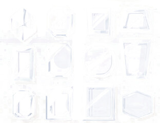 Wall Mural - set of transparent glass frames isolated png 