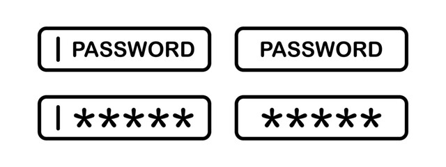 Wall Mural - Password form icon. Account access symbol. User login vector illustration. Privacy protection sign. Password safety pictogram.