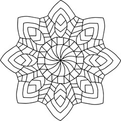 Wall Mural - octagon mandala line art coloring book page