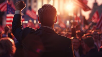 Leader Speaking to Supporters at Rally