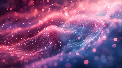 Wall Mural - pink particles gently drifting over a deep blue background
