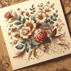 105 66. Retro floral illustration - Nostalgic and elegant illust