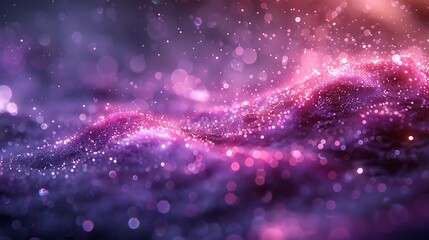 Canvas Print - purple particles creating a sparkling effect on a dark grey background