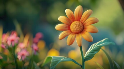 A whimsical cartoon flower that brings a smile to your face