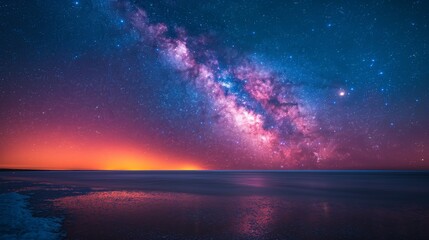 Starry Night in Arctic Dark Sky Reserve: Glowing Milky Way Over Icy Tundra