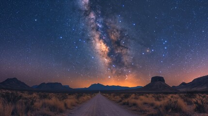 Serene Night at Big Bend Dark Sky Reserve: Milky Way and Countless Stars Illuminating the Pristine Sky