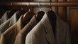 © Mahmud - 'Cashmere suit jackets elegantly hanging from wooden hangers.'