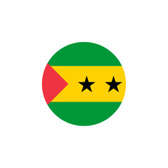 Sticker - Round Sao Tome and Principe country flag design element