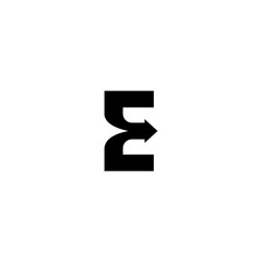 Poster - letter E logo for Exit, exit symbol 