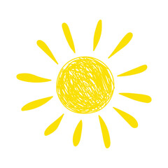 Wall Mural - hand drawn sun icon. vector illustration