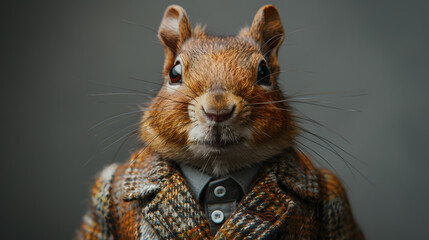 Wall Mural - Portrait of a squirrel in a business suit