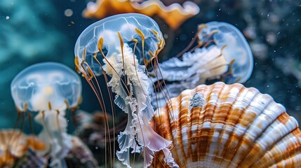 Sticker - Translucent Jellyfish with a Shell