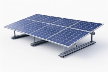 Poster - A solar panel installed on a metal stand for energy generation, possibly in an outdoor setting