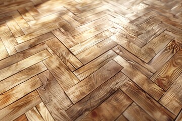 Poster - A close-up shot of a wooden floor with a repeating pattern