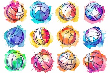 Poster - A collection of vibrant balls against a clean white background, suitable for various design and advertising applications