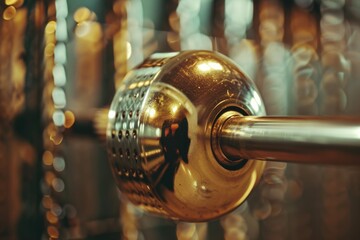 Poster - A detailed shot of a metal door handle, perfect for use in architectural or interior design contexts