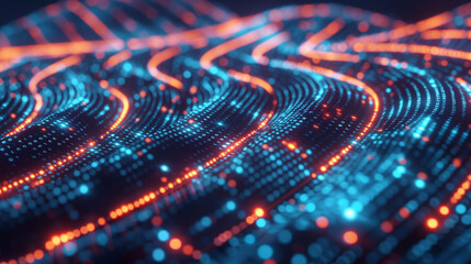 Poster - modern internet data network futuristic technology background digital tech wallpaper 