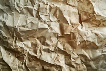 Poster - A close-up view of a piece of crumbled paper with wrinkles and creases
