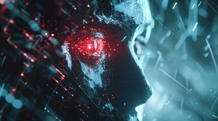 Poster - abstract technology background, Artificial intelligence AI power digital transformation 