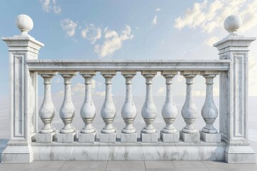 Poster - Balcony railing overlooking the ocean with a stunning view