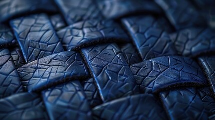 Sticker - Showcasing the intricate patterns and deep blue color of imitation blue leather with a woven design that gives off an elegant and modern vibe