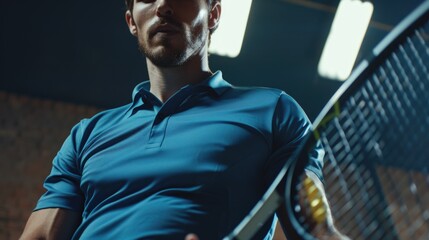 Poster - A person holding a tennis racket, suitable for sports or fitness related contexts