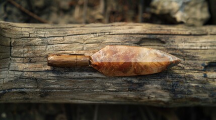 Poster - A wooden box with a stone inlay, perfect for storing small items or using as a decorative piece