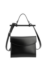 Poster - A black purse with a handle on a clean white surface, perfect for showcasing accessories or products