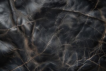 Poster - High-quality image of a black leather texture in a close-up view, perfect for designs and graphics